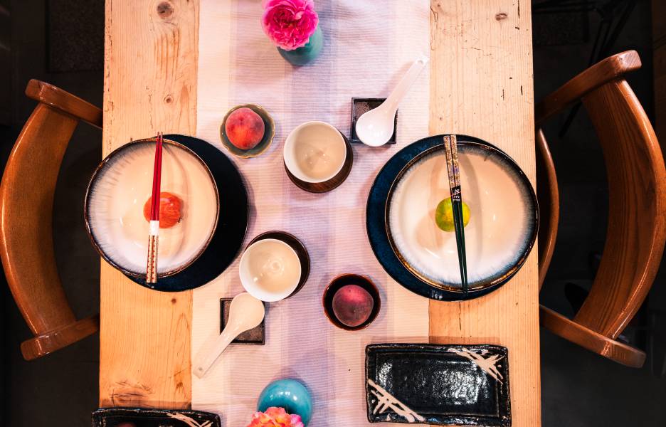 Vaisselle japonaise pour manger.